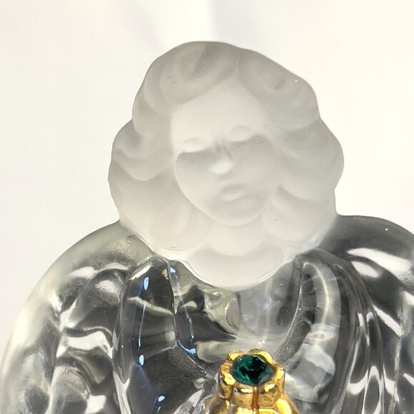 Fenton Guardian Angel Vintage Figurine with Emerald Green Brooch UV Glow USA - Picture 4 of 12